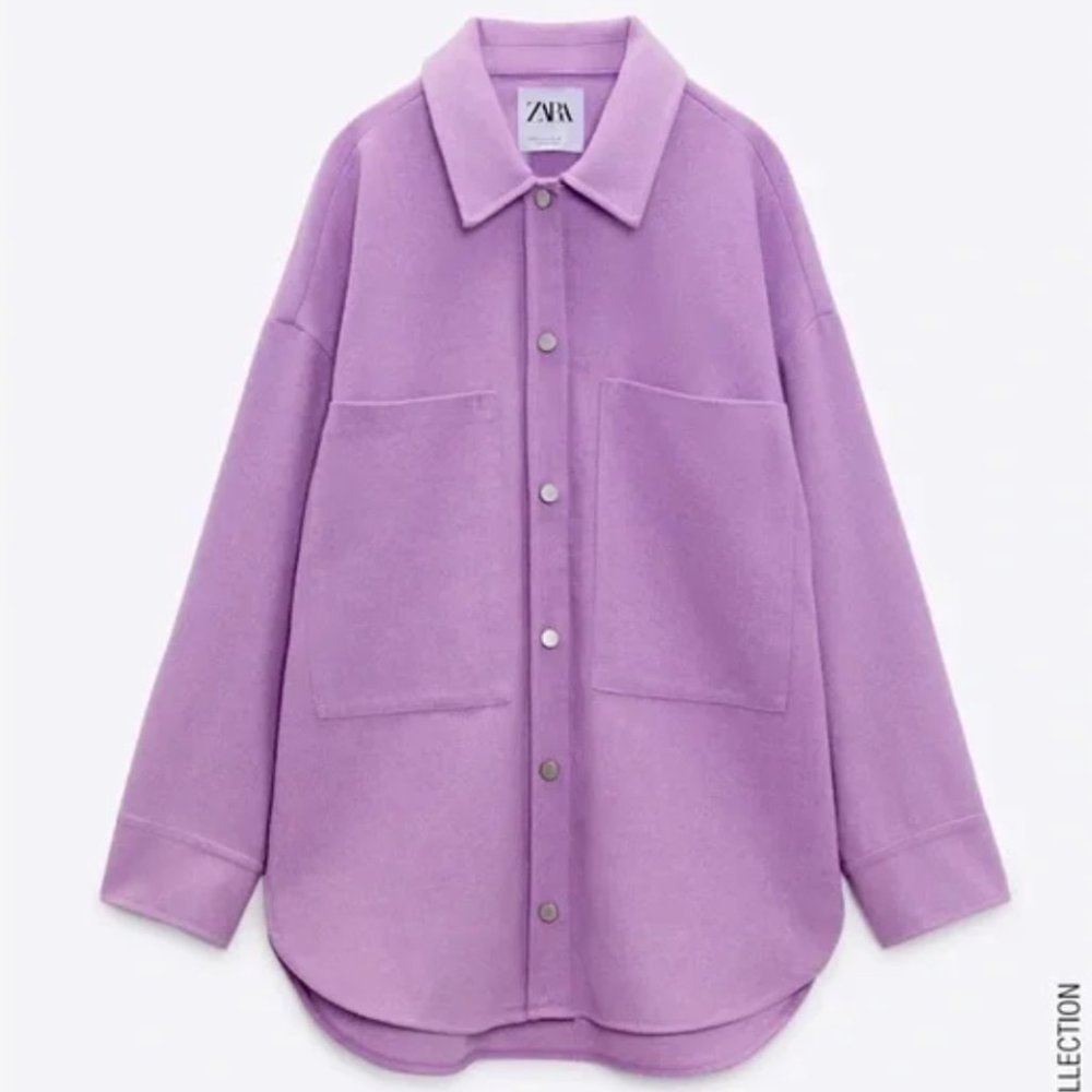 Zara Purple Shirt Jacket